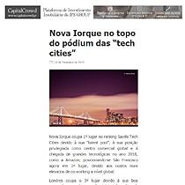 Nova Iorque no topo do pdium das tech cities